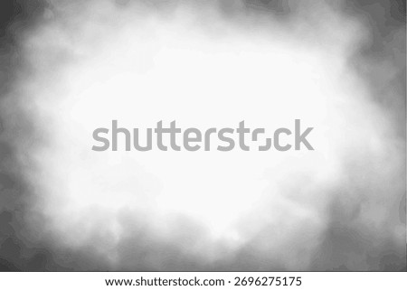 black vector background texture with smoky cloudy white or gray center with dark vignette border