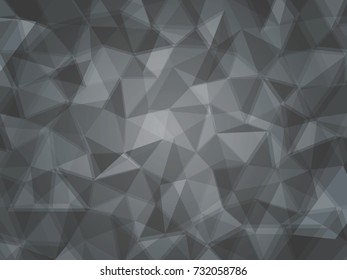 Black vector background and triangle pattern. 