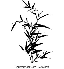 A black vector bamboo silhouette.