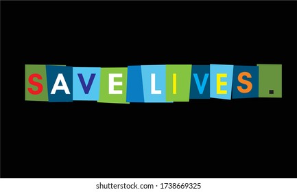 Black vector banner save lives