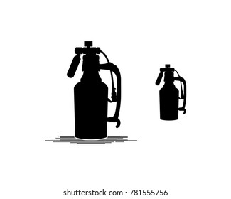Black Vector Beer Drink Tool on the Bar - Bartender Tool Illustration Symbol Logo Vector