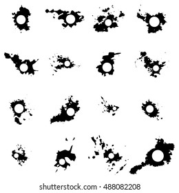 Black vector blots with space for inscriptions. Seth blots on a white background. Blots design element. Infographic elements vector