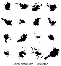 Black vector blots.Seth blots on a white background. Blots design element. Infographic elements vector