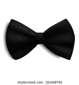 Black vector bow isolated on white