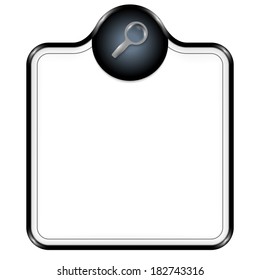 black vector box for text with magnifier