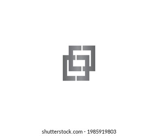 icono de diseño de logotipo de marca de vector negro. Concepto de logotipo cuadrado doble