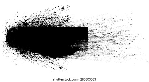 Black Vector Brush Strokes . Banner Design . 