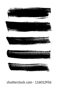 Black vector brush strokes collection