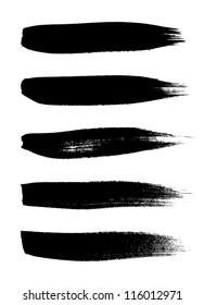 Black vector brush strokes collection