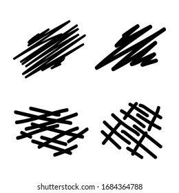 Black vector brush strokes collection. Black elements on a white background