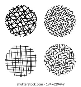 Colección de trazos de pincel vectorial negro. Elementos negros sobre un fondo blanco. Juego de manchas, pinceladas, gotas de pintura. Anuncios de vectores