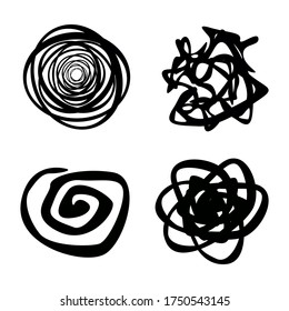 Colección de trazos de pincel vectorial negro. Elementos negros sobre un fondo blanco. Juego de manchas, pinceladas, gotas de pintura. Anuncios de vectores