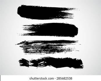 Black vector brush strokes collection