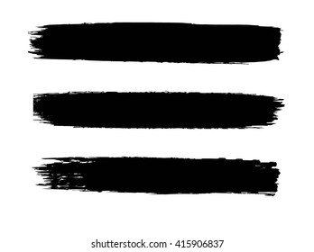 Black vector brush strokes collection