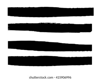 Black vector brush strokes collection