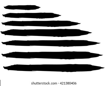 Black vector brush strokes collection