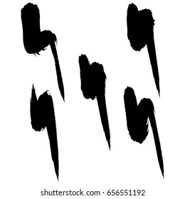 Black vector brush strokes collection. Black paint spots vector set

