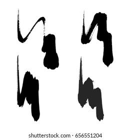  Black vector brush strokes collection. Black paint spots vector set

