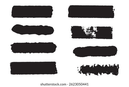 black vector brushes stock Set , vector brushes, Isolated on white background, PNG