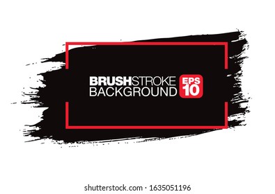 black vector brushstroke background, vector illustration
