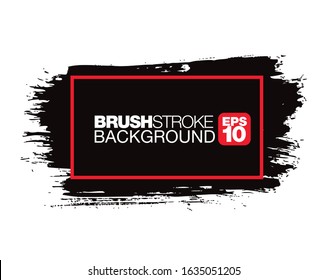 black vector brushstroke background, vector illustration