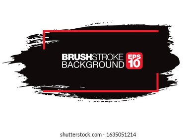black vector brushstroke background, vector illustration
