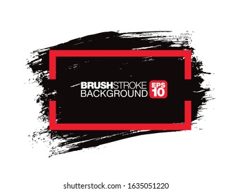 black vector brushstroke background, vector illustration