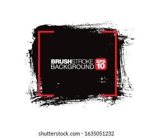 black vector brushstroke background, vector illustration