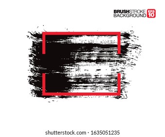 black vector brushstroke background, vector illustration