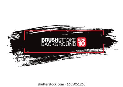 black vector brushstroke background, vector illustration