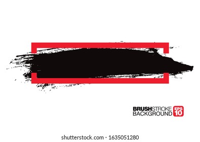 black vector brushstroke background, vector illustration