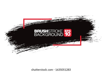 black vector brushstroke background, vector illustration