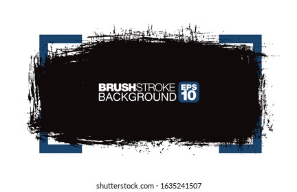 black vector brushstroke background, vector illustration