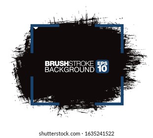 black vector brushstroke background, vector illustration