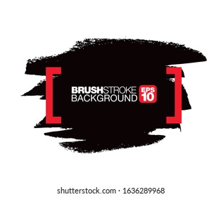 black vector brushstroke background, vector illustration