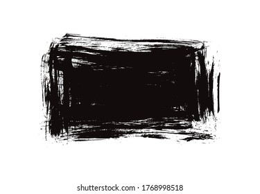 black vector brushstroke background, vector illustration