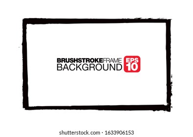 black vector brushstroke frame background, vector illustration