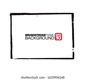 black vector brushstroke frame background, vector illustration