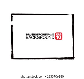 black vector brushstroke frame background, vector illustration