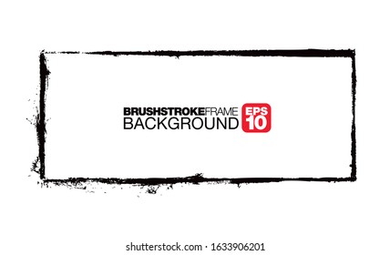 black vector brushstroke frame background, vector illustration