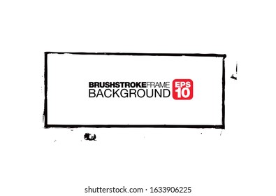 black vector brushstroke frame background, vector illustration