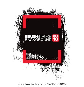 black vector brushstroke frame background, vector illustration