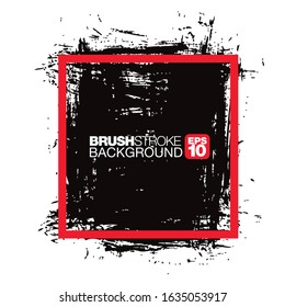 black vector brushstroke frame background, vector illustration