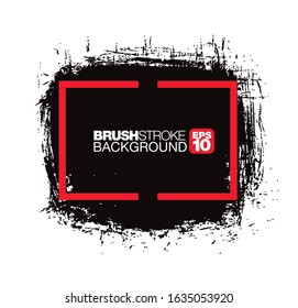 black vector brushstroke frame background, vector illustration