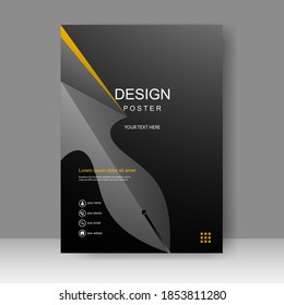 Black Vector business brochure template. Banner Design, Poster in A4 size. Simple Flyer promotion. magazine. Vector illustration