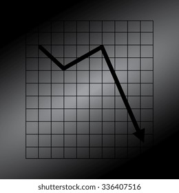Black Vector Business Growing Chart Presentation Icon