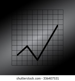 Black Vector Business Growing Chart Presentation Icon