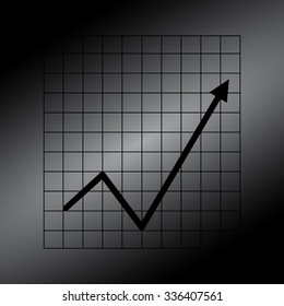 Black Vector Business Growing Chart Presentation Icon