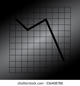 Black Vector Business Growing Chart Presentation Icon