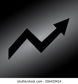 Black Vector Business Growing Chart Presentation Icon